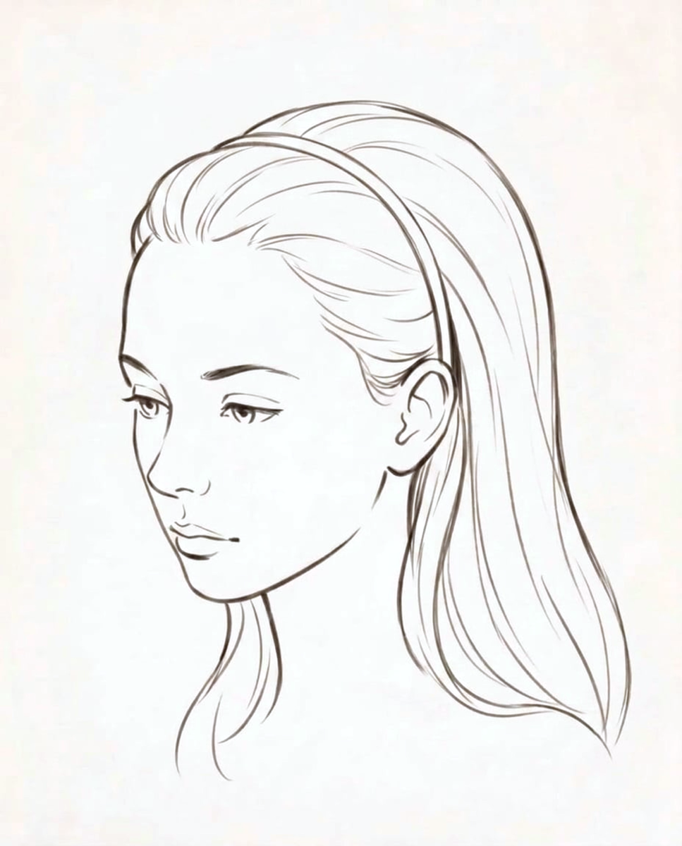 Wearing the hair ring as a headband, set behind the front hairline with the hair falling over it.